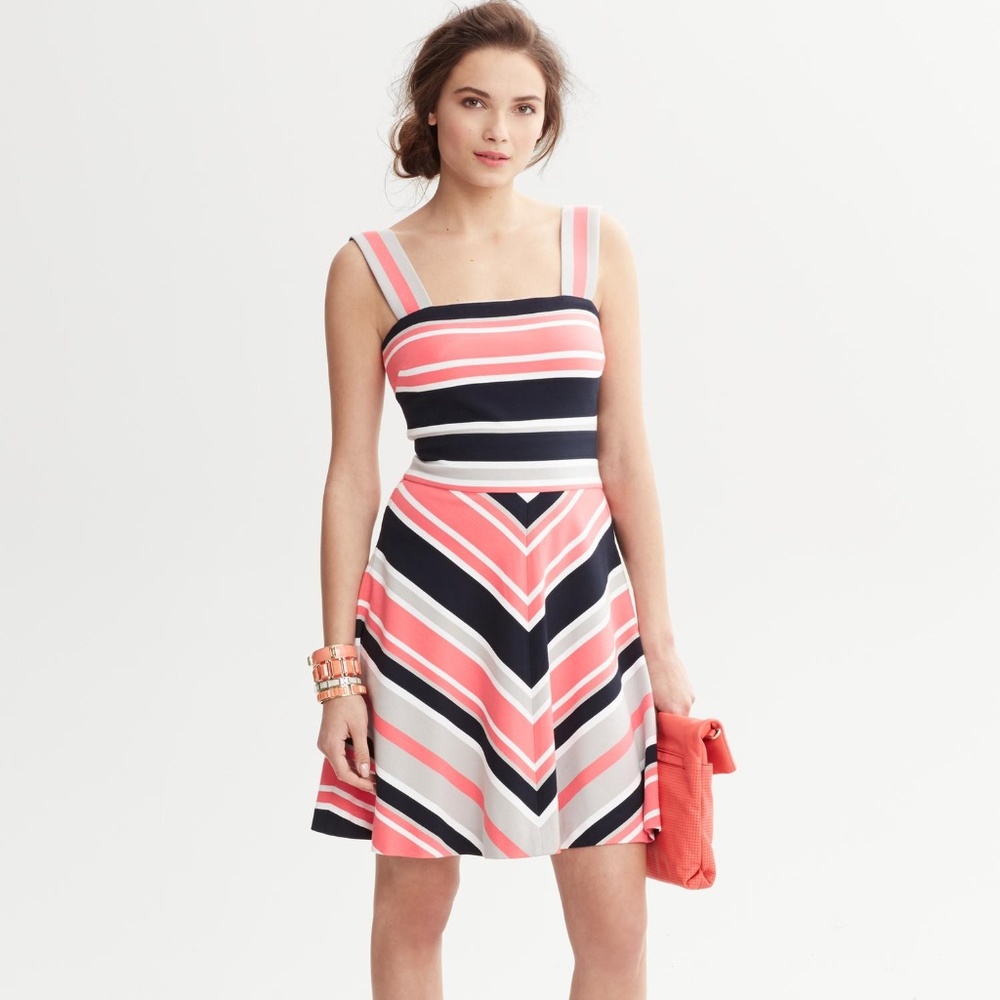 Banana Republic Coral Milly Collection striped 8